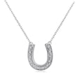 thumbnail image 1 of Amanda Rose Collection Diamond Horseshoe Necklace for Women in Sterling silver - 18 inches long- 1/10ct Total Weight, 1 of 3