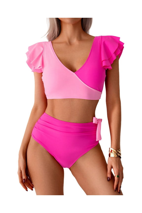 womens 2pc Bra & Swim Bottom Set, 6