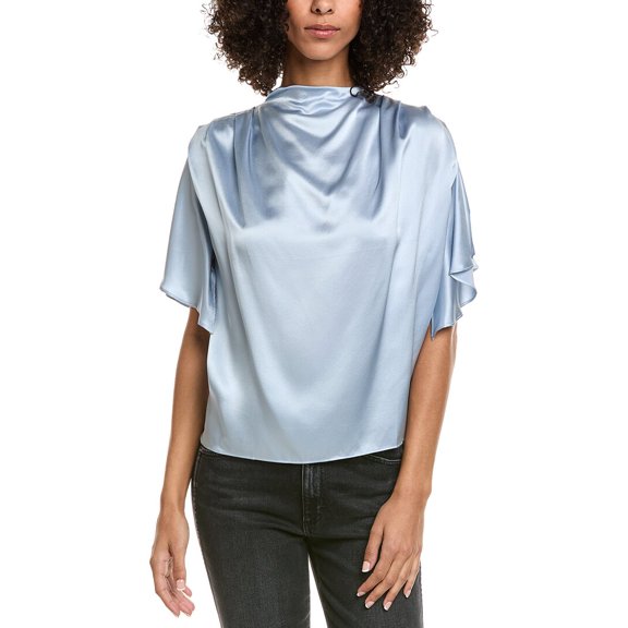 Amanda Uprichard womens  Camille Silk Top, xs, Blue