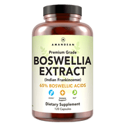 Amandean Boswellia Serrata Extract. 500mg 120 Veggie Capsules. 65% Boswellic Acids with AKBA. Natural Ayurvedic Supplement (Indian Frankincense). Premium 3rd Harvest. (Packaging May Vary)