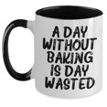 thumbnail image 1 of Amangny A Day Without Baking Is Day Wasted Funny Two Tone Coffee Mug for Baker Friends and Family, 1 of 5