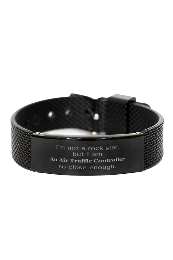 Air Traffic Controller Black Shark Mesh Bracelet - Soar with Confidence and Style in the Control Tower
