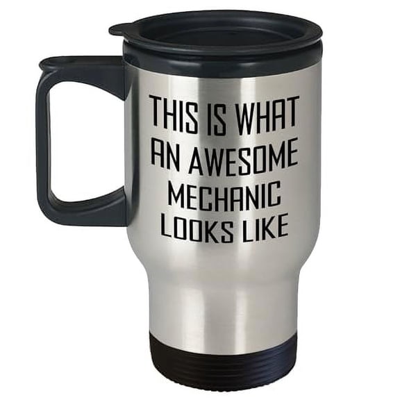 Amangny Awesome Mechanic Graduation Gift Ideas Funny Quote Travel Mug, Stainless Steel Construction, Double-Wall Insulation for Temperature Retention, Gifts from Friends or Family to Mechanic
