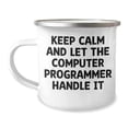 thumbnail image 1 of Amangny Computer Programmer Gifts from Men for Friends and Coworkers - Keep Calm And Let The Computer Programmer Handle It Christmas Camping Mug, 1 of 4