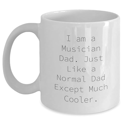 Amangny Cool Musician Dad Gifts - Funny Valentine's Day Idea for Musician Fathers - I Am A Musician Dad White Coffee Mug, Gifts from Musician Dads for Musician Sons and Husbands