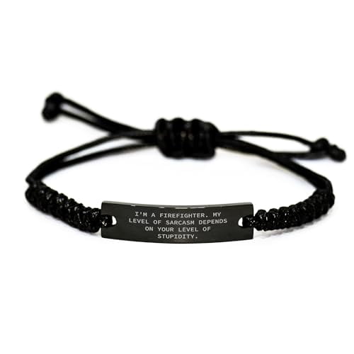 Amangny Firefighter Sarcasm Level Adjustable Rope Bracelet Gifts for ...