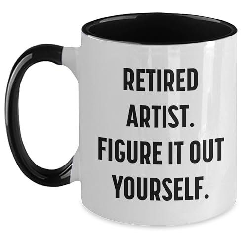 Amangny Funny Artist Quote Two Tone Coffee Mug, Best Gift for Artist, Birthday Creative Two Tone Ceramic Coffee Mug for Men or Women, Retired Artist, Figure It Out Yourself.