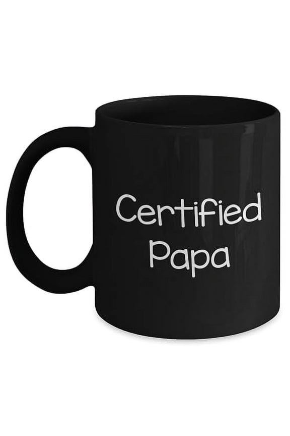 Funny Certified Papa Black Coffee Mugs Gifts from Men to Papa for Christmas, 11oz , Microwave and Dishwasher Safe