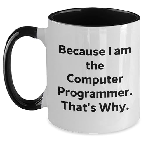 Amangny Funny Computer Programmer Two Tone Coffee Mugs Gifts From Friends for Birthday