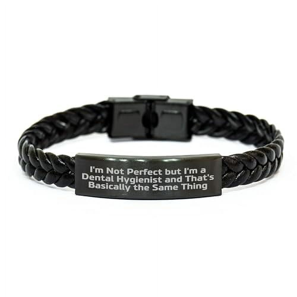 Amangny Funny Dental Hygienist Quote Braided Leather Cord Necklace Gifts for Dad on Father's Day