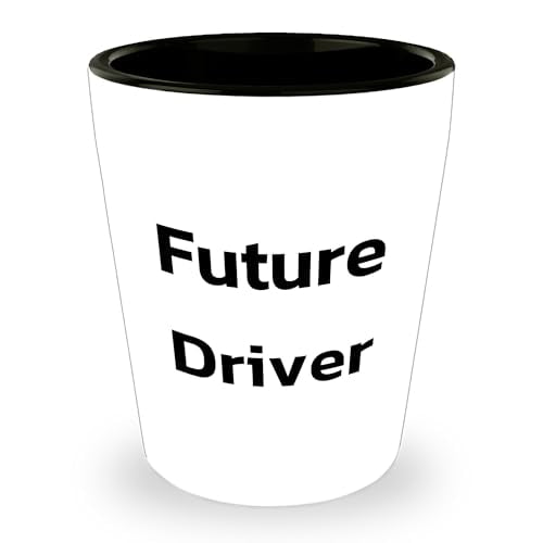 Amangny Funny Driver Birthday Shot Glass Gift from Friends for Future Driver, 'Future Drive'