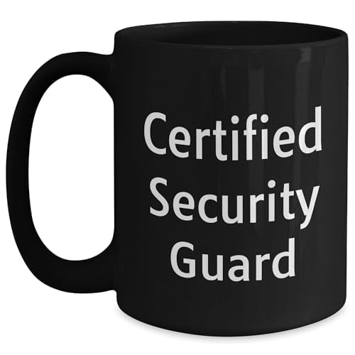 Amangny Funny Security Guard Quote Black Coffee Mug Gift for Security Guard Birthday