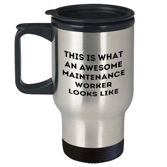 Amangny Maintenance Worker Gifts: This Is What An Awesome Maintenance Worker Looks Like, Travel Mug for Birthday, Gifts from Friends to Family