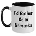 thumbnail image 1 of Amangny Nebraska Two Tone Coffee Mug - I'd Rather Be In Nebraska - Funny Nebraska Gifts for Father's Day - Gifts from Nebraska to Nebraska Dad, 1 of 5