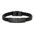 thumbnail image 1 of Amangny Pappy's Pals Funny Pappy Gifts for Him Unique Braided Leather Graduation Gifts for Husband Father Sweetheart from Pappy with Encouragement, 1 of 1