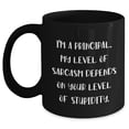 thumbnail image 1 of Amangny Principal Gift Idea - Funny Black Coffee Mug - I'm A Principal. My Level Of Sarcasm Depends On Your Level Of Stupidity. - Christmas, 1 of 5