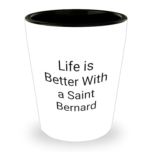 Amangny Saint Bernard Dog Lovers Quote Funny Shot Glass Gifts from Friends for Christmas