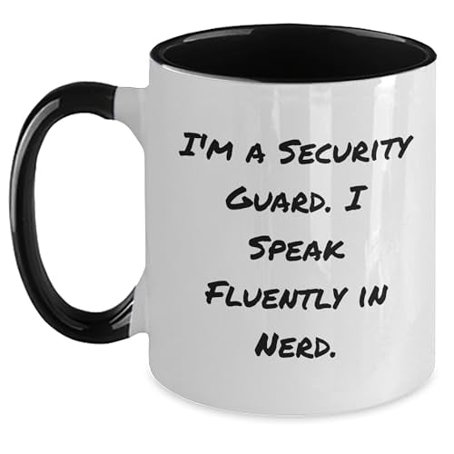 Amangny Security Guard Gifts: Funny I'm A Security Guard. I Speak Fluently In nerd. Two Tone Coffee Mug for Graduation