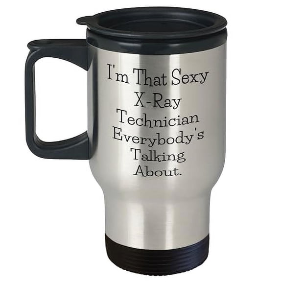 Amangny Sexy X-ray Tech's Travel Mug for Birthday, Funny Gift from Men to X-Ray Technician Friends or Coworkers, X-Ray Technician Gifts