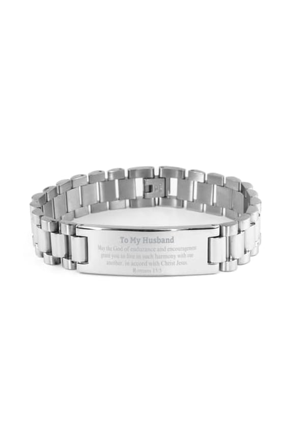 To My Husband Gifts, May the God of endurance, Bible Verse Scripture Ladder Stainless Steel Bracelet, Birthday Confirmation Gifts for Husband