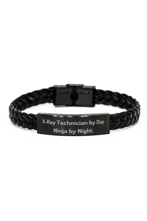 X-Ray.. X-ray technician Braided Leather Bracelet, Funny X-ray technician Gifts, Engraved Bracelet For Coworkers from Boss