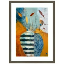 Amanti Art A Few Leaves Wood Framed Wall Art Print