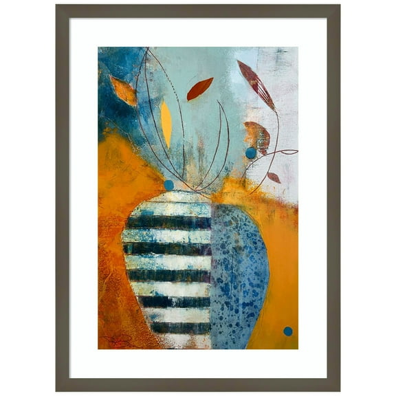 Amanti Art A Few Leaves Wood Framed Wall Art Print