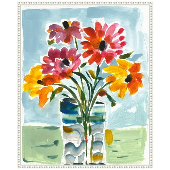 Amanti Art A Floral Gift Framed Canvas Wall Art Print