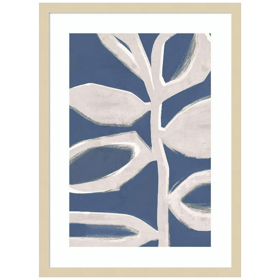 Amanti Art Abstract Blue Branch II Wood Framed Wall Art Print