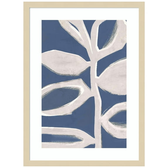 Amanti Art Abstract Blue Branch II Wood Framed Wall Art Print