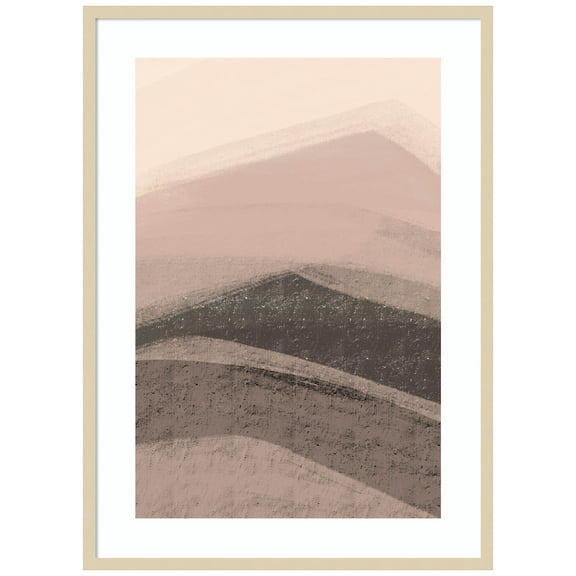 Amanti Art Abstract Mountains Wood Framed Wall Art Print