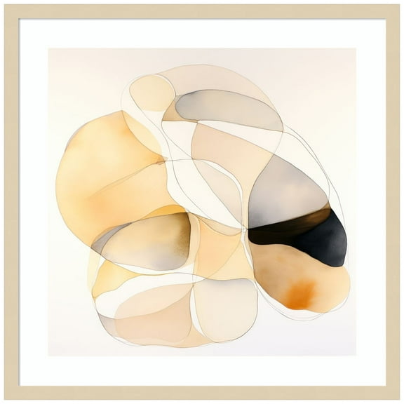 Amanti Art Abstract Organic Shapes IV Wood Framed Wall Art Print