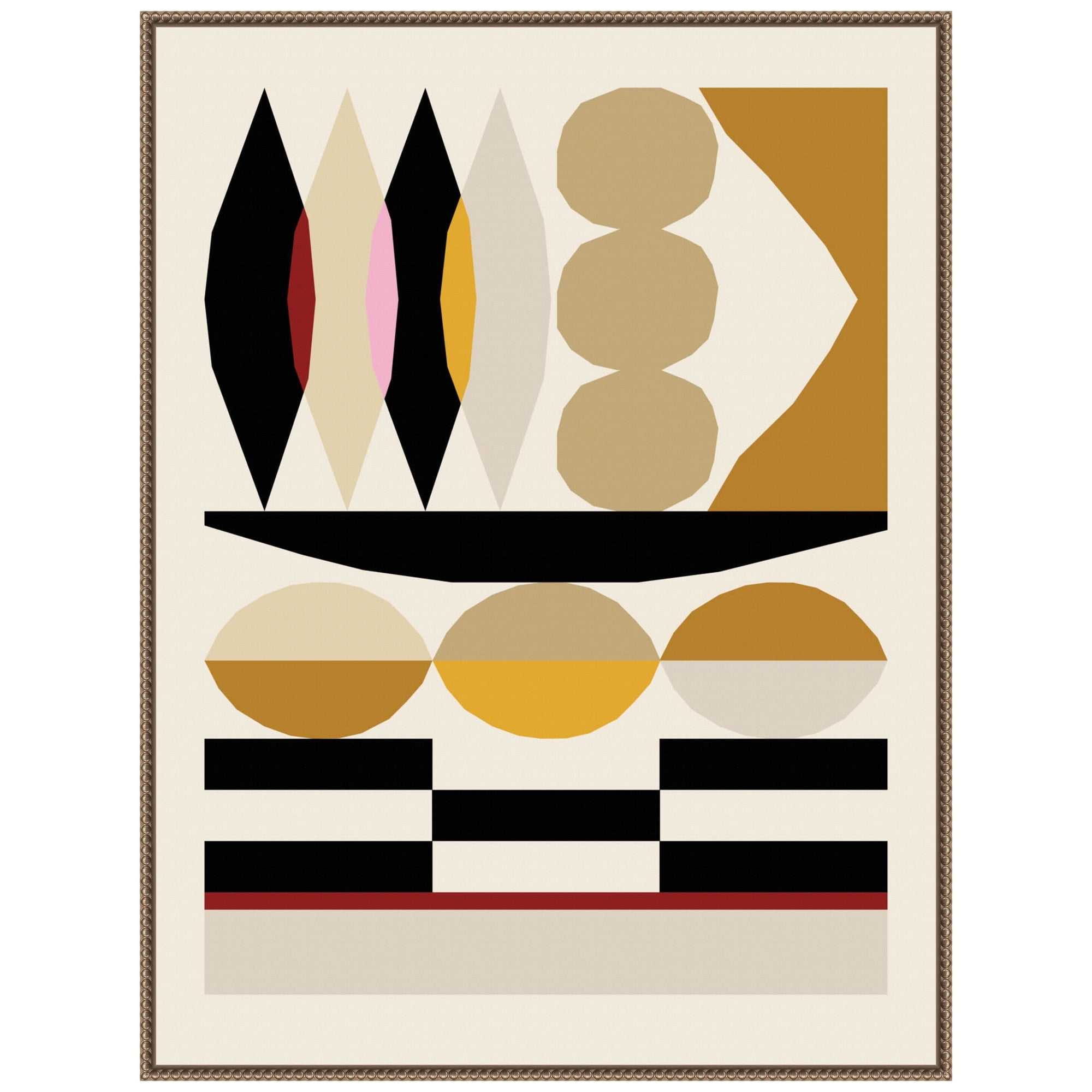 32" x 42" Multicolor Geometric Abstract Canvas Art with Float Frame