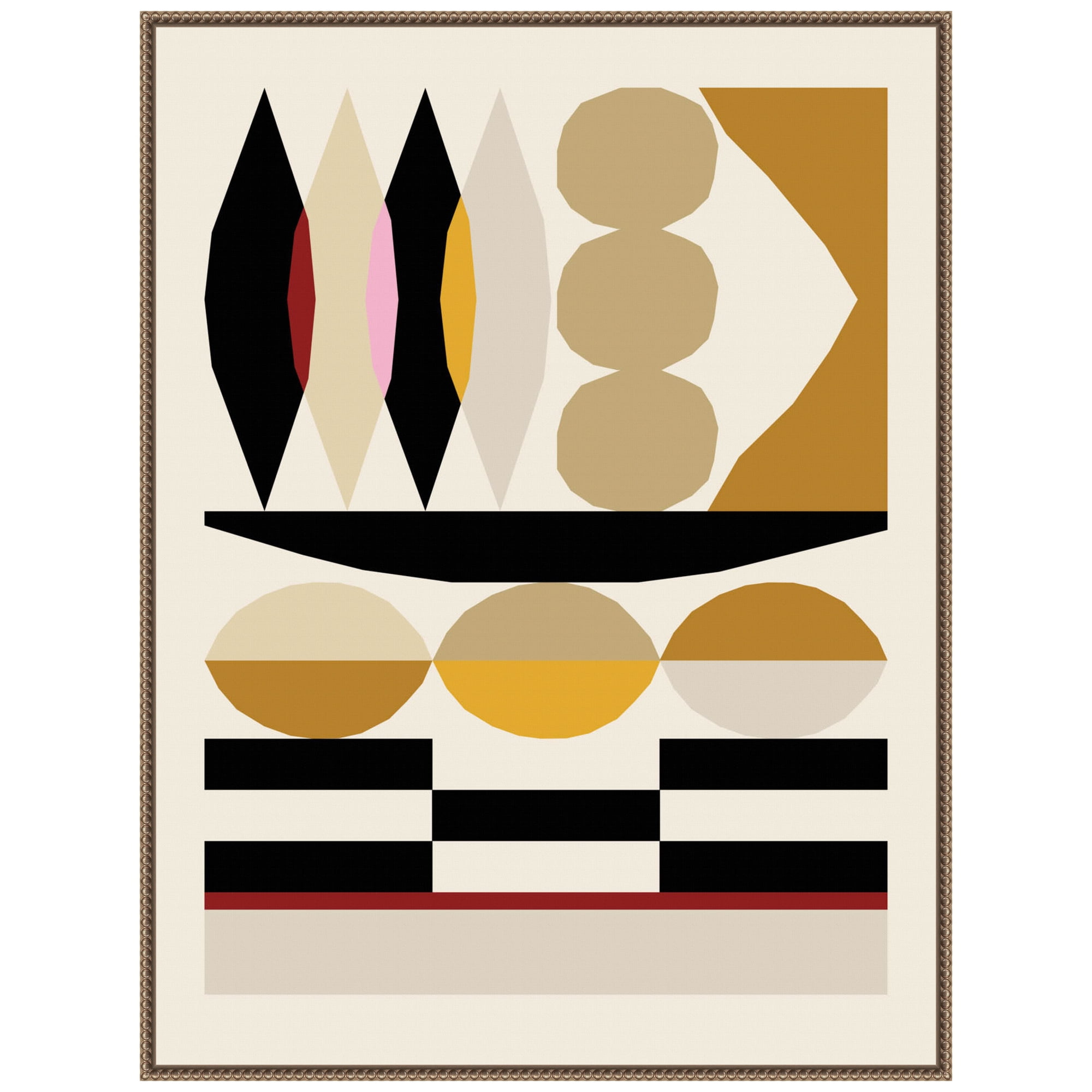 32" x 42" Multicolor Geometric Abstract Canvas Art with Float Frame
