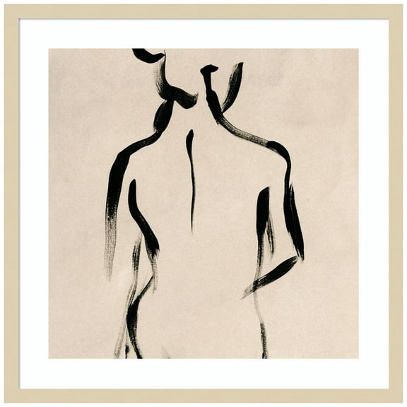 Amanti Art Abstracted Female Figure IV Wood Framed Wall Art Print