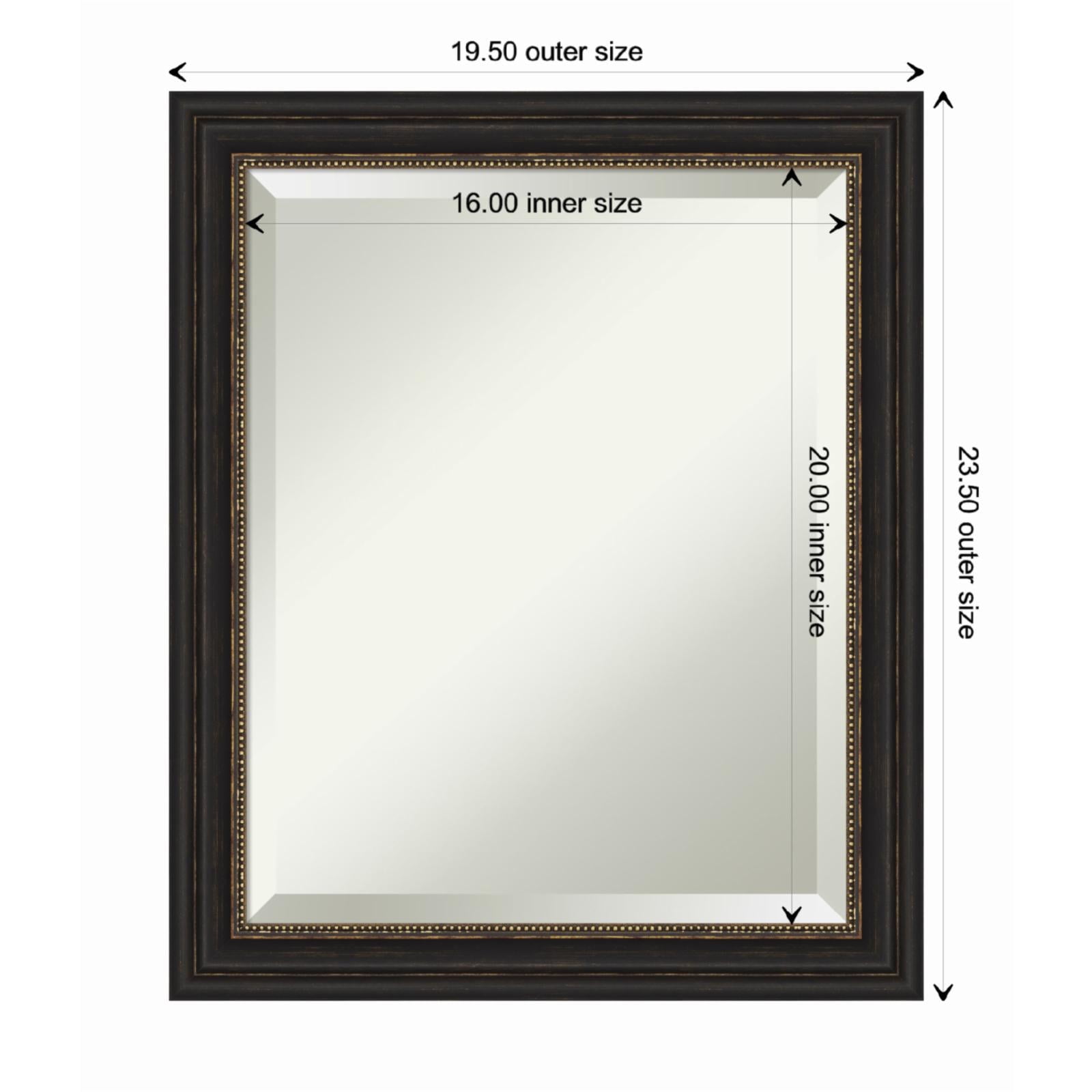 Bronze Rectangular Framed Wall Mirror 19.5 x 23.5 Inches