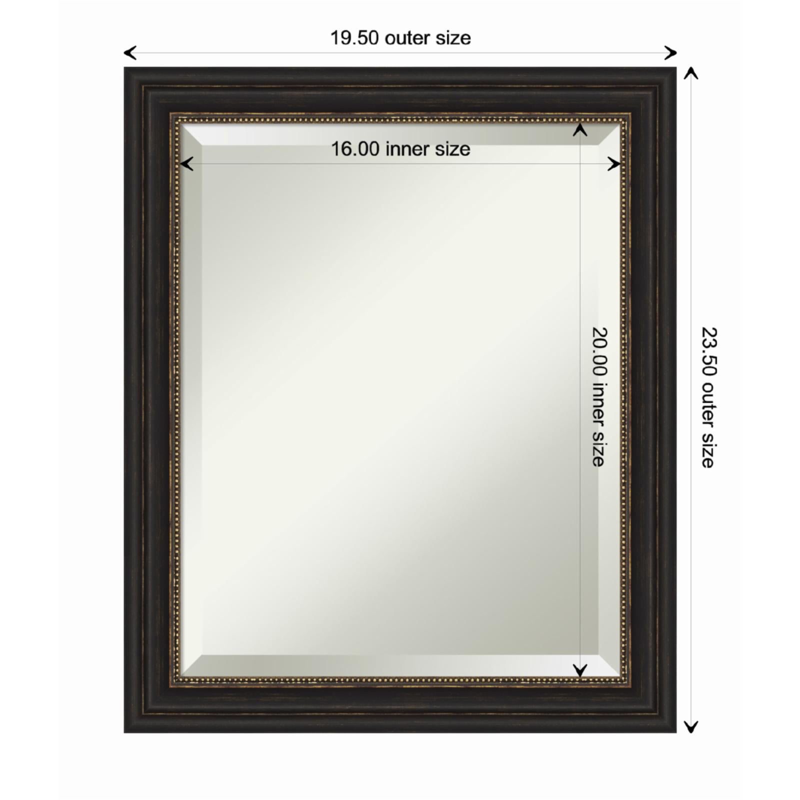Bronze Rectangular Framed Wall Mirror 19.5 x 23.5 Inches