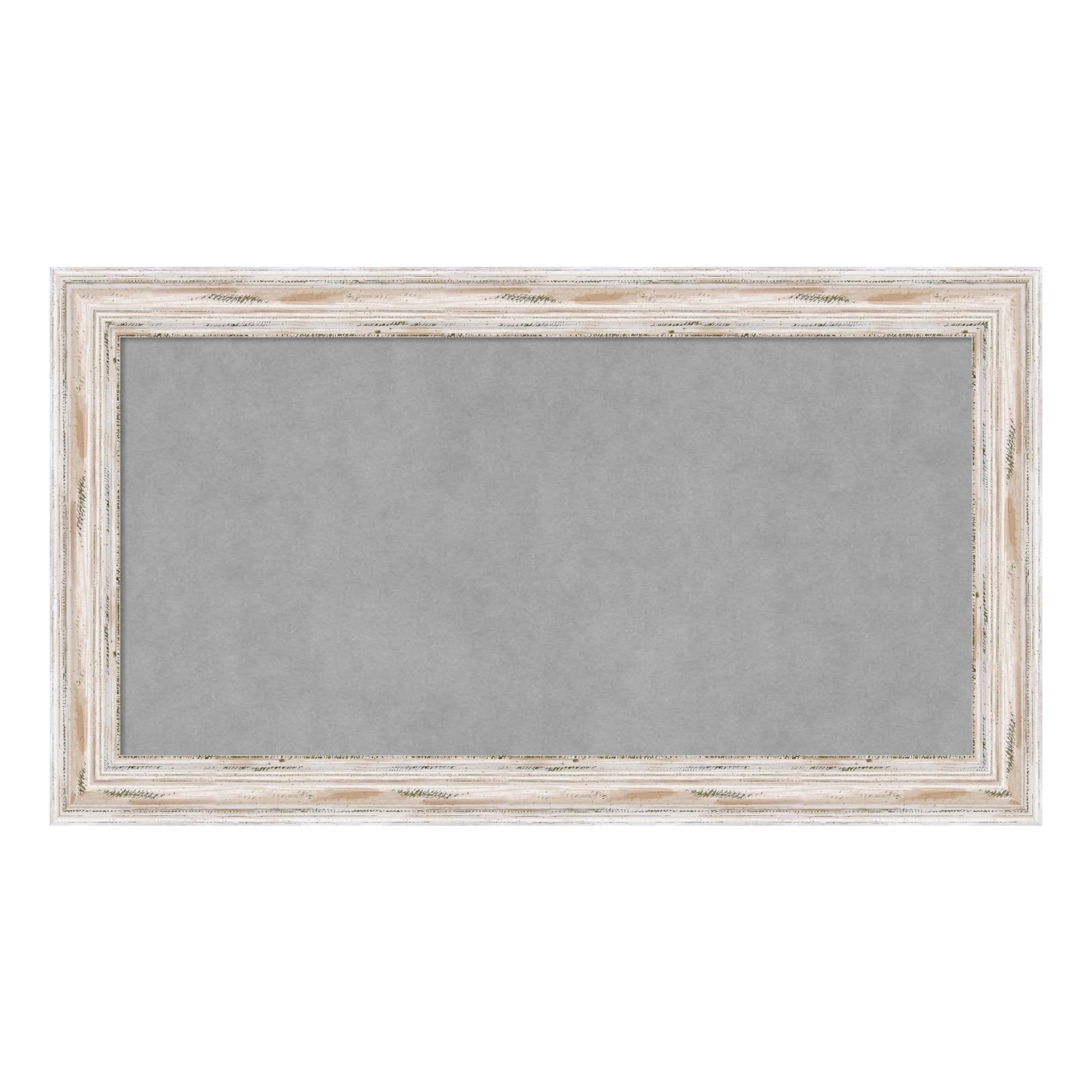 Alexandria Whitewash Wood Framed Magnetic Bulletin Board 27 x 15 in.