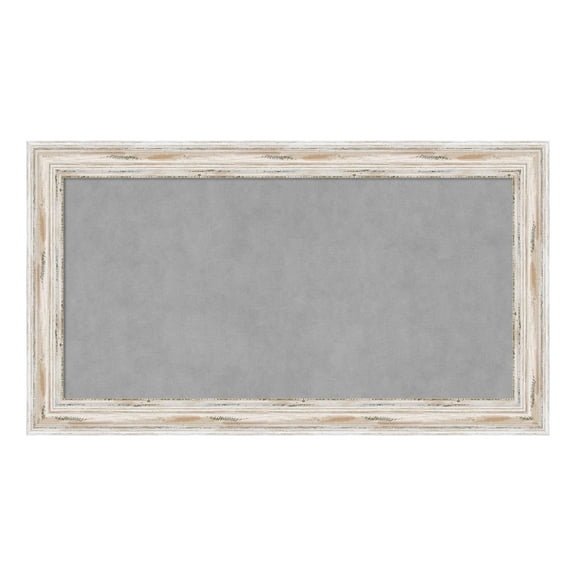 Amanti Art Alexandria White Wash Narrow Framed Magnetic Board 27 x 15 in.