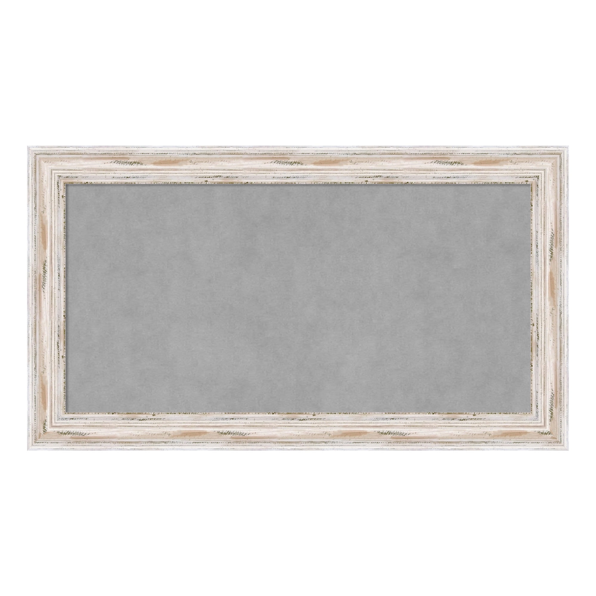 Alexandria Whitewash Wood Framed Magnetic Bulletin Board 27 x 15 in.