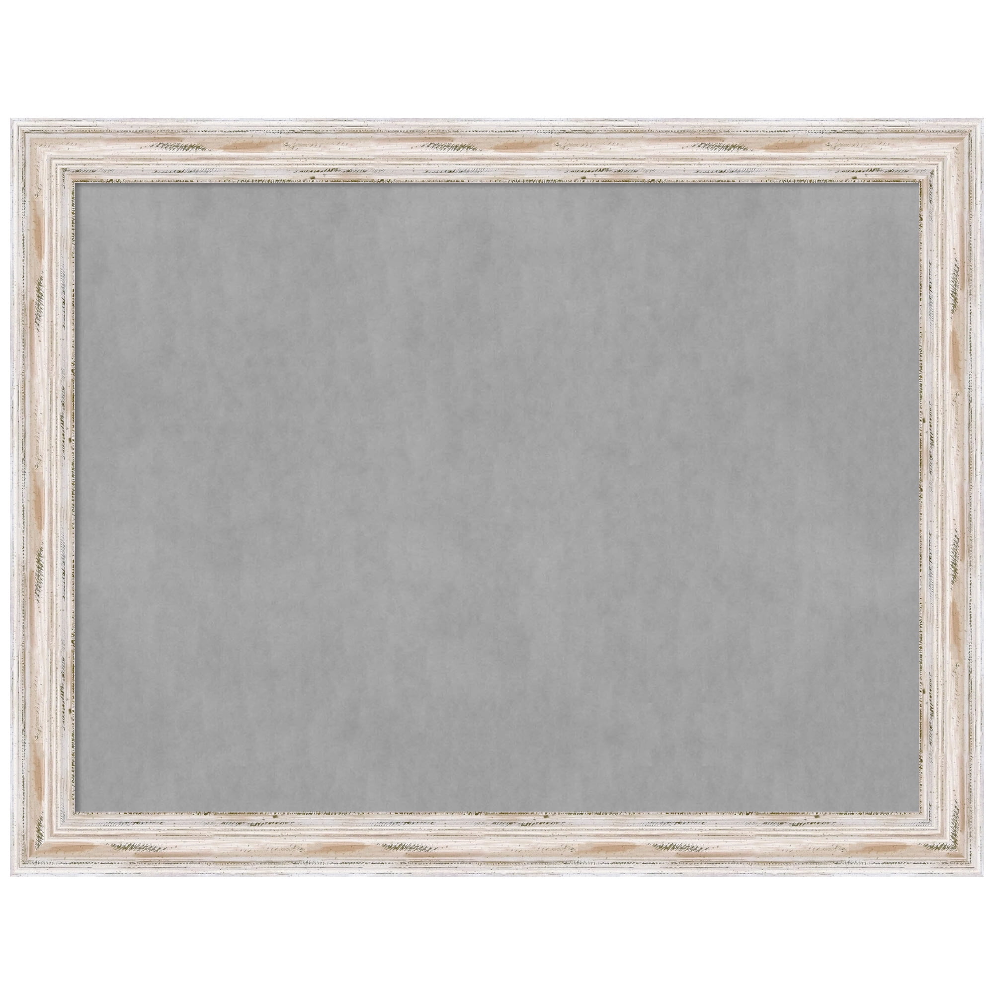 Alexandria White Wash Narrow Framed Grey Magnetic Board 24x18