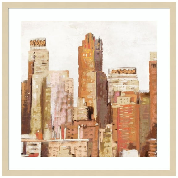 Amanti Art All About City II Wood Framed Wall Art Print