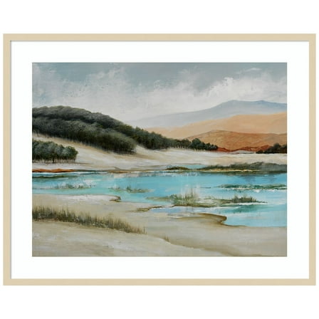 Amanti Art Along The Lake Side Trail Wood Framed Wall Art Print