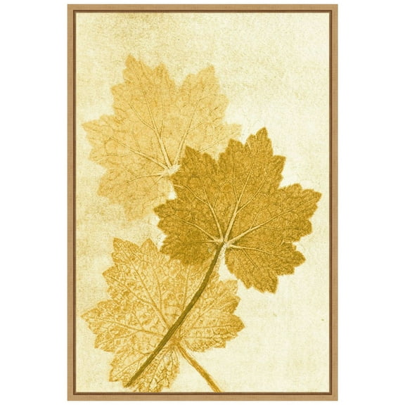 Amanti Art Amber Leaves Framed Canvas Wall Art Print