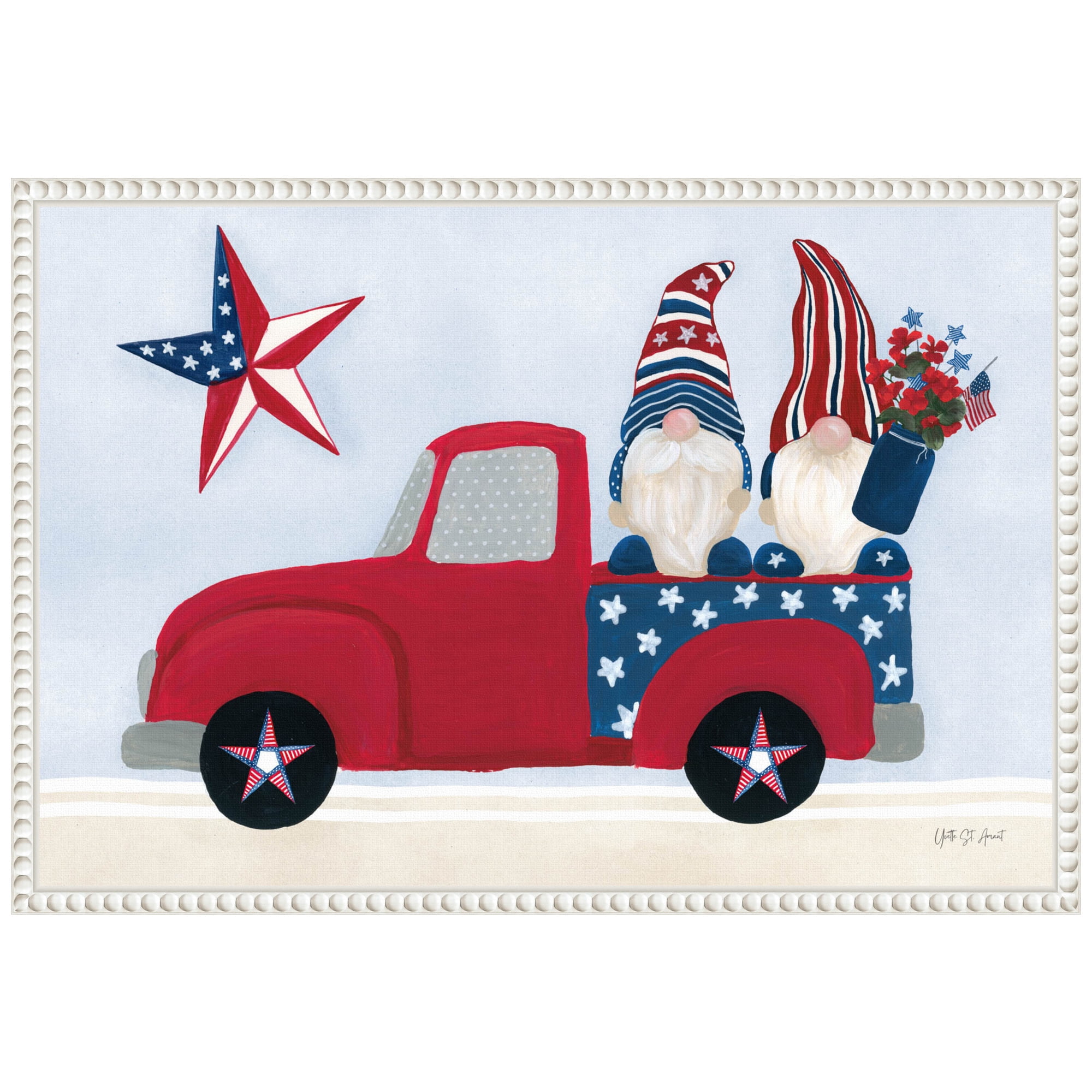 Amanti Art 23"x16" American Gnome II by Yvette St. Amant Framed Canvas Wall Art Print
