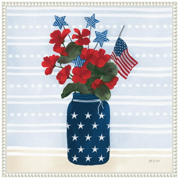 Amanti Art American Gnome IX Framed Canvas Wall Art Print