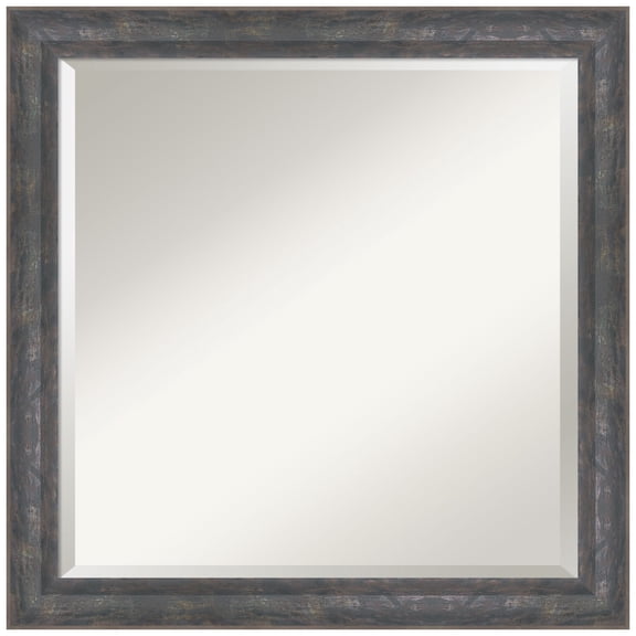 Amanti Art Angled Metallic Rainbow Beveled Wood Bathroom Wall Mirror