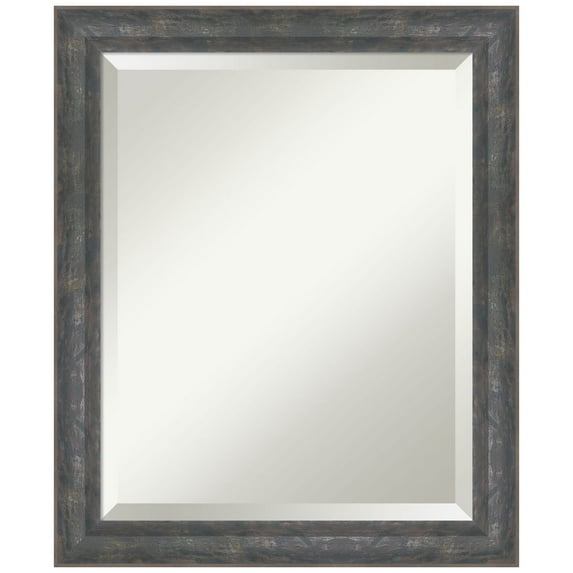 Amanti Art Angled Metallic Rainbow Beveled Wood Bathroom Wall Mirror