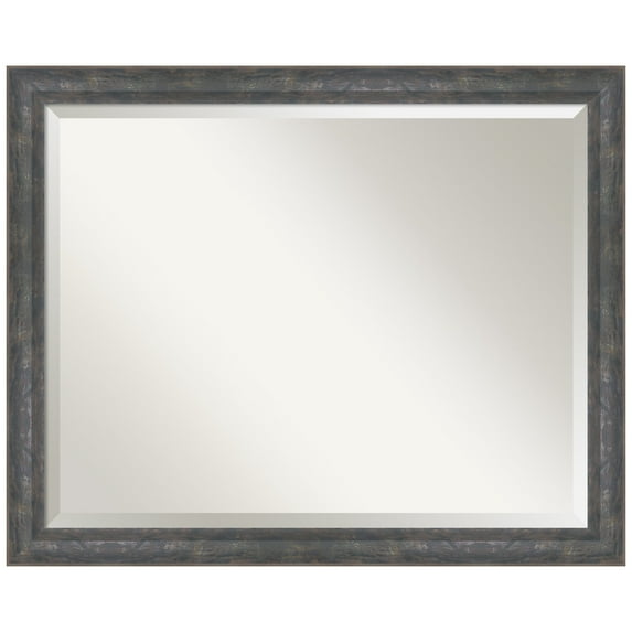 Amanti Art Angled Metallic Rainbow Beveled Wood Bathroom Wall Mirror