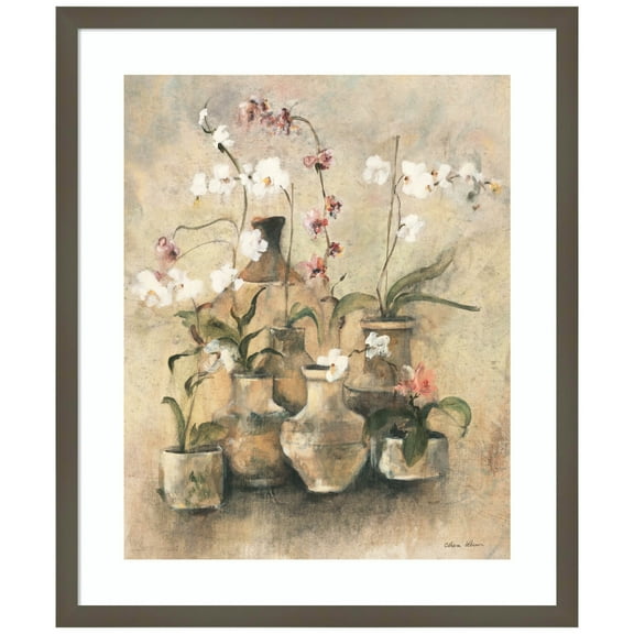 Amanti Art Arrangement of Orchids I Wood Framed Wall Art Print
